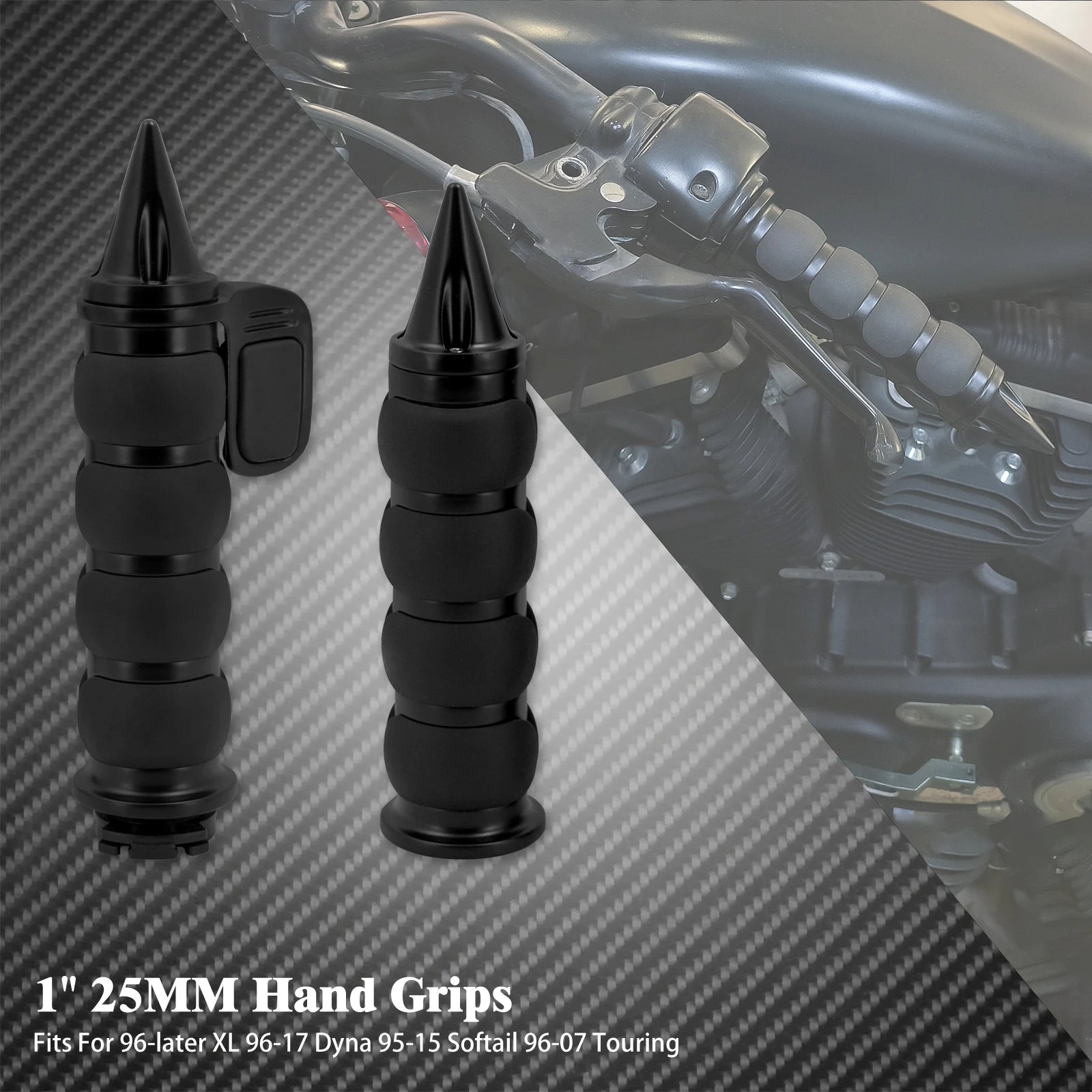 Motorcycle Hand Grips 1" 25mm Handlebar Handle Bar Universal For Harley Sportster XL1200 Touring Street Glide FLHR Dyna FXDL FLS