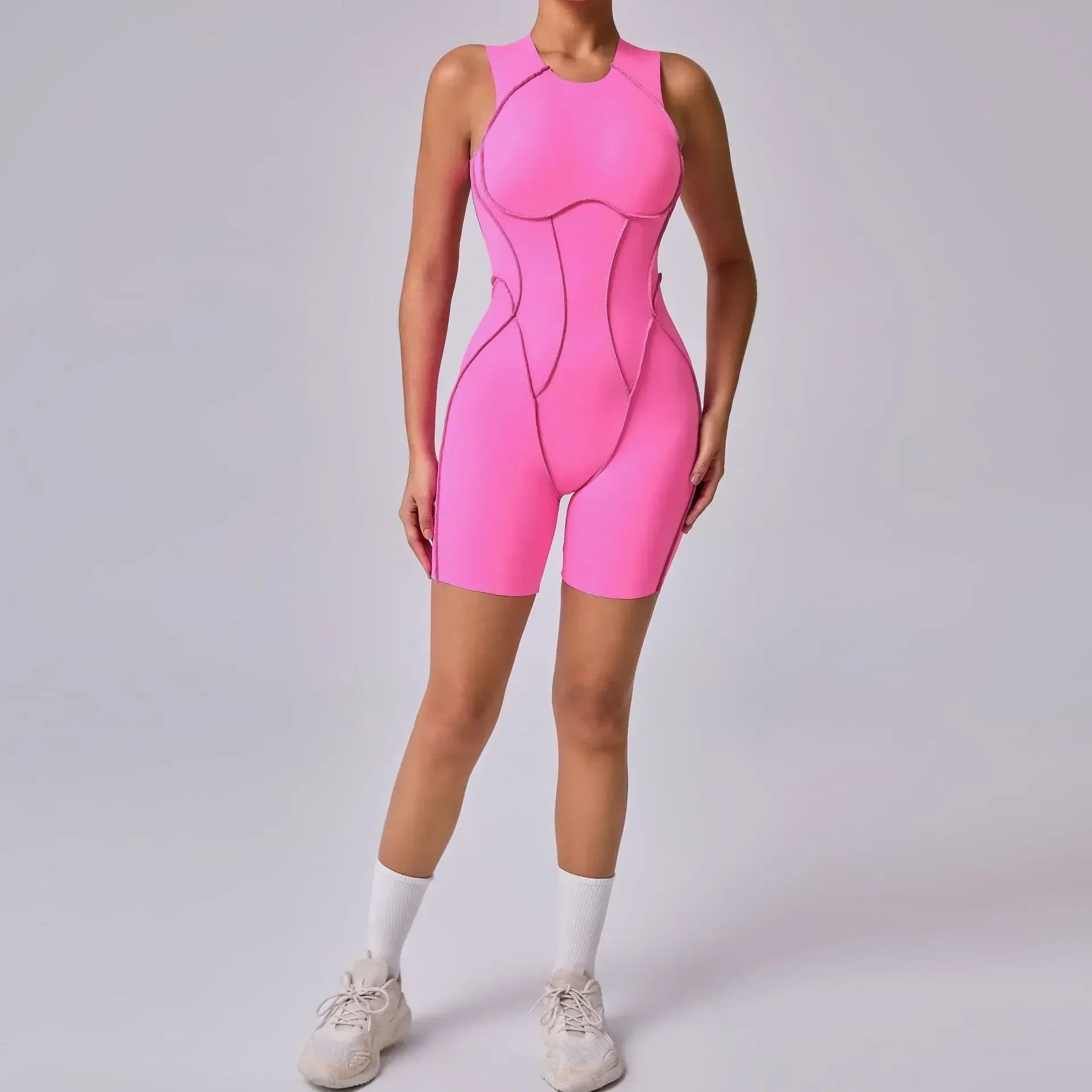 Yoga Jumpsuits Sports Fitness Sets Hip-lifting Open Back Hollow-out Splicing One-piece Workout Clothes Gym Sexy Suits for Women