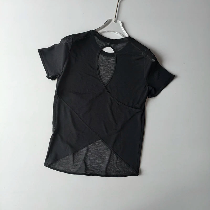 Yoga Short-sleeved Top for Women in Summer T-shirt Training Quick-drying Fitness Vest Pilates Slim Fit Slim Shirt Top Clothing