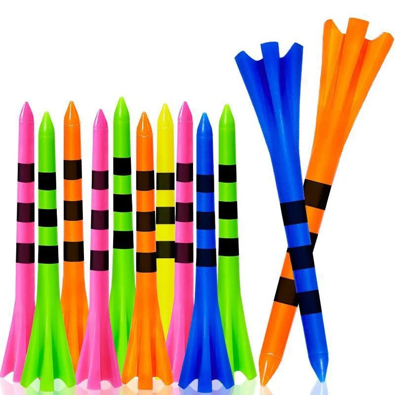 Professional 50 Pack Plastic Golf Tees 3-1/4"(83mm) 4-Prongs Head Design to Reduce Friction & Side Spin