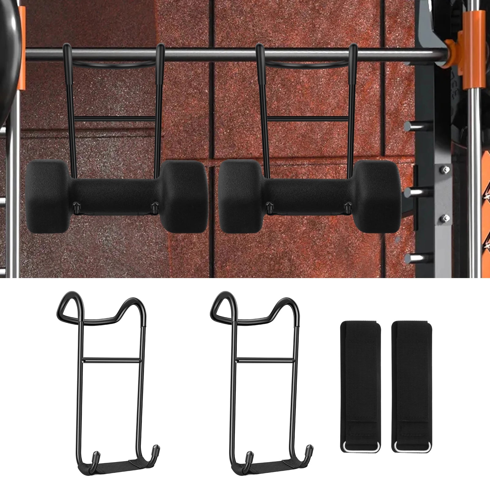 2PCS/Set Dumbbell Spotter Hooks Hold Up Hangers Heavy Power Dumbbells Rack Attachments for Dumbbell Bench Press Chest & Shoulder