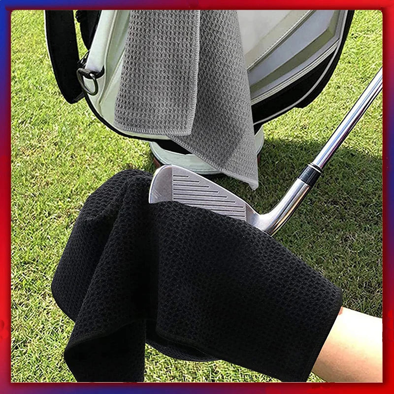 Golf Ball Cleaning Towel Microfiber Waffle Golf Towel Outdoor Golf Sports Running Towel Cleaning Club Wipe Ball Yoga Gifts