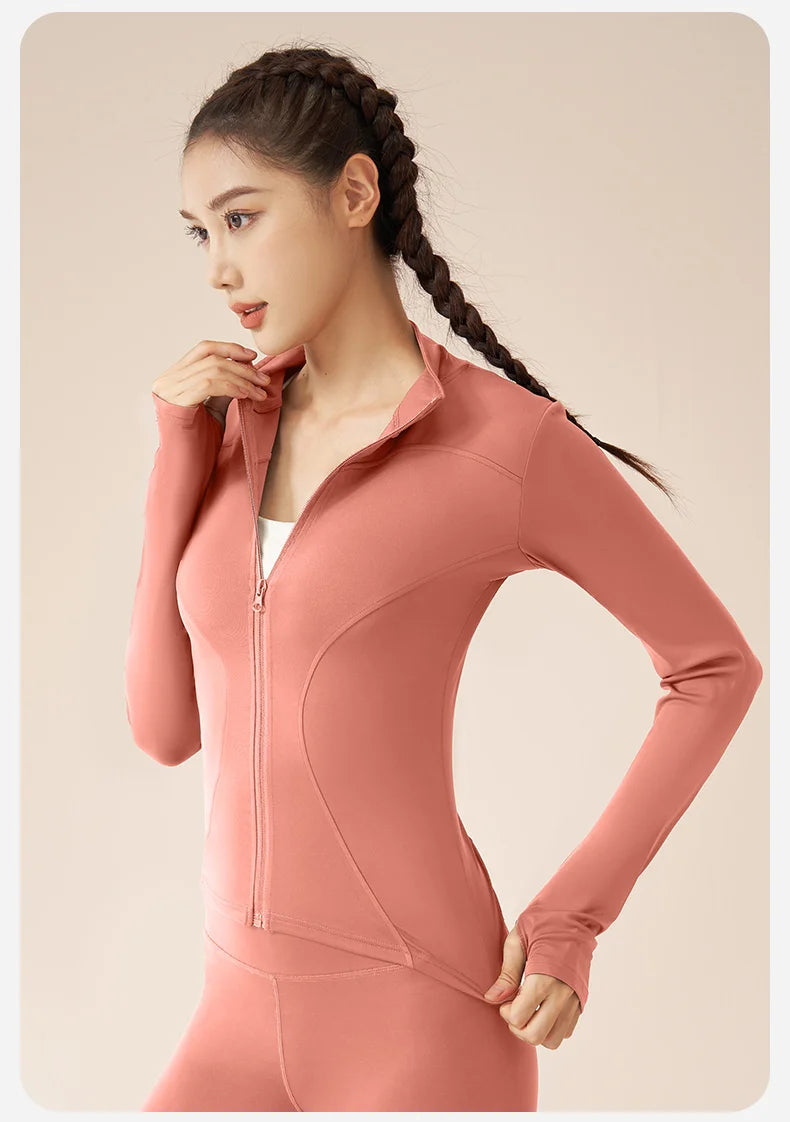 Tight Yoga Clothing Slimming Yoga Sports Jacket Jackets for Women Fit Coat Women Women Jacket Zippers Casual Wear Long Sleeve