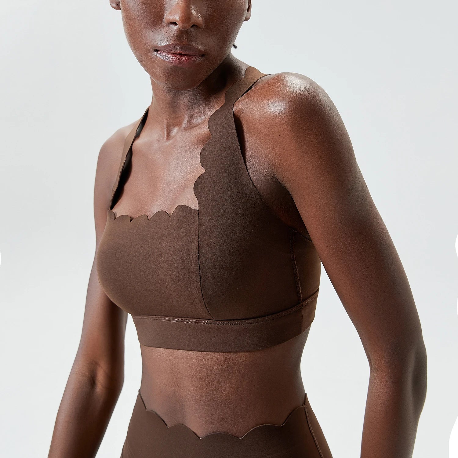 Lycra Sports Bra for Women Shock-proof Gym Workout Tops Lotus Arc Yoga Tops Square Neckline Push-up Bras Vest With Removable Pad