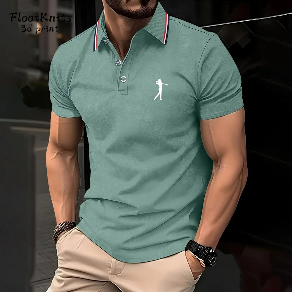 Golf Clothing Fashion Short Sleeve Tee Polo Shirts for Men Summer T Shirt Man New in Tops & Tees Trendy Lapel Polo Business Tops