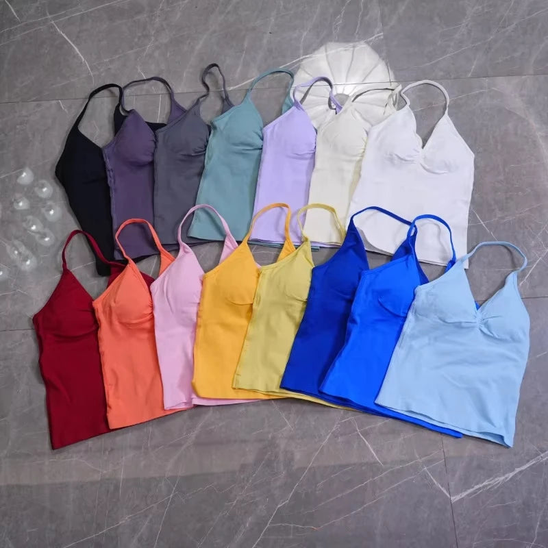 Impact Dynamic New Longline Strappy Halterneck Top Yoga Gym Bras Cups Women Workout Sexy Clothing Gym Top Halter Sport Bras