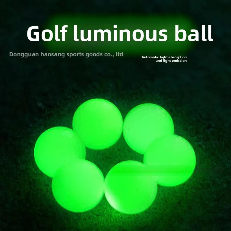 6PCS Glow-in-Dark Golf Balls Synthetic Rubber Night Practice Training Balls for Evening Course with High Visibility Fluorescent
