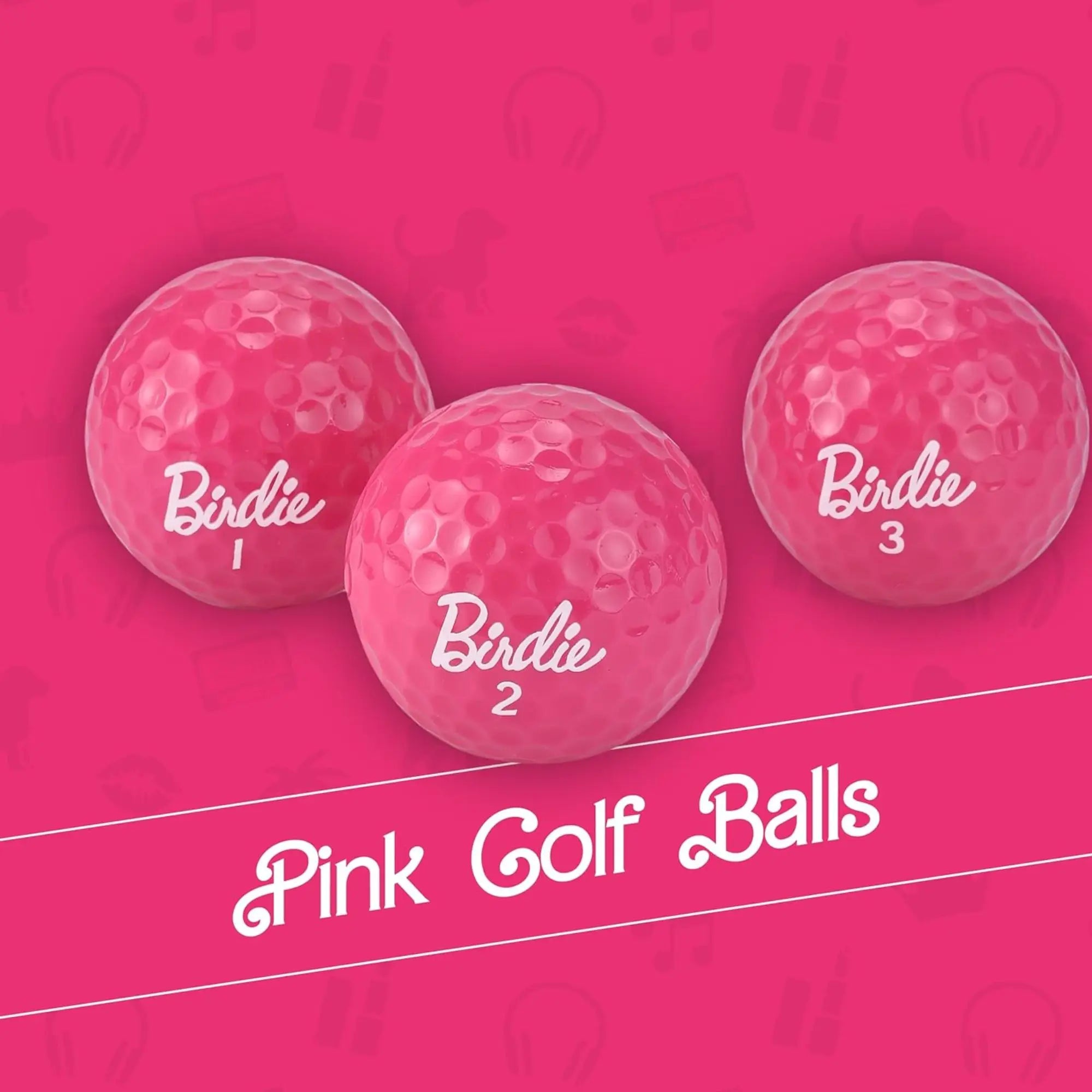 3 count Funny Golf Balls - Birdie Pink Golf Balls - Funny Golf Gift for Women (Sleeve of 3, Novelty) - The #1 Ball for Dreaming