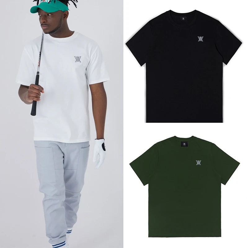 A New Summer Trend Brand Golf Printed Cotton Short-sleeved T-shirts for Men and Women Cotton Tshirt Tops