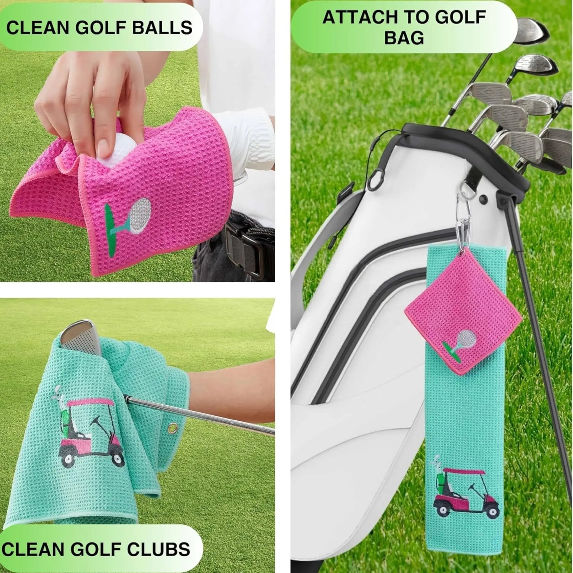 Funny Microfiber Premium Golf Towel, Embroidered Golf Towels for Golf Bags for Men&Women, Golf Accessories for Men Golfers