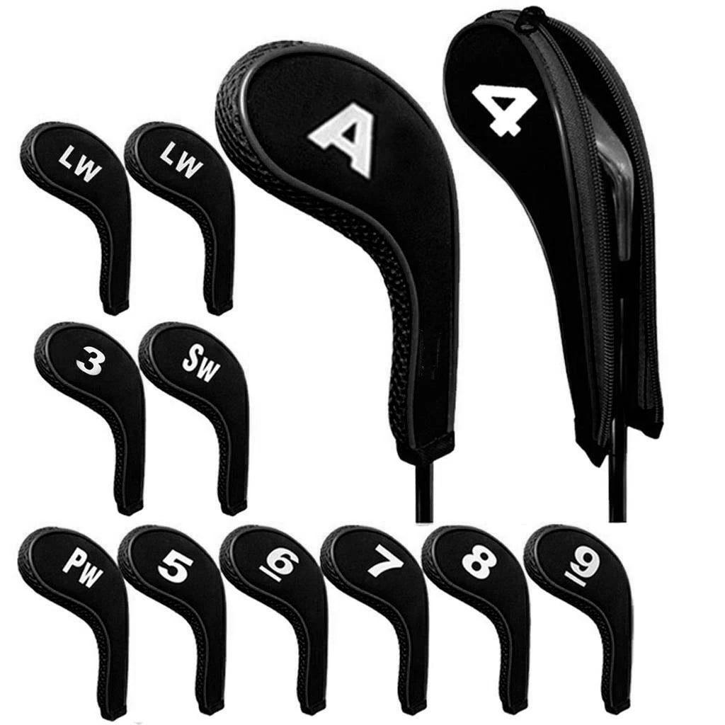 Golf Irons Head Cover Irons Headcover 12pcs/set Zipper Golf Clubs Protecter