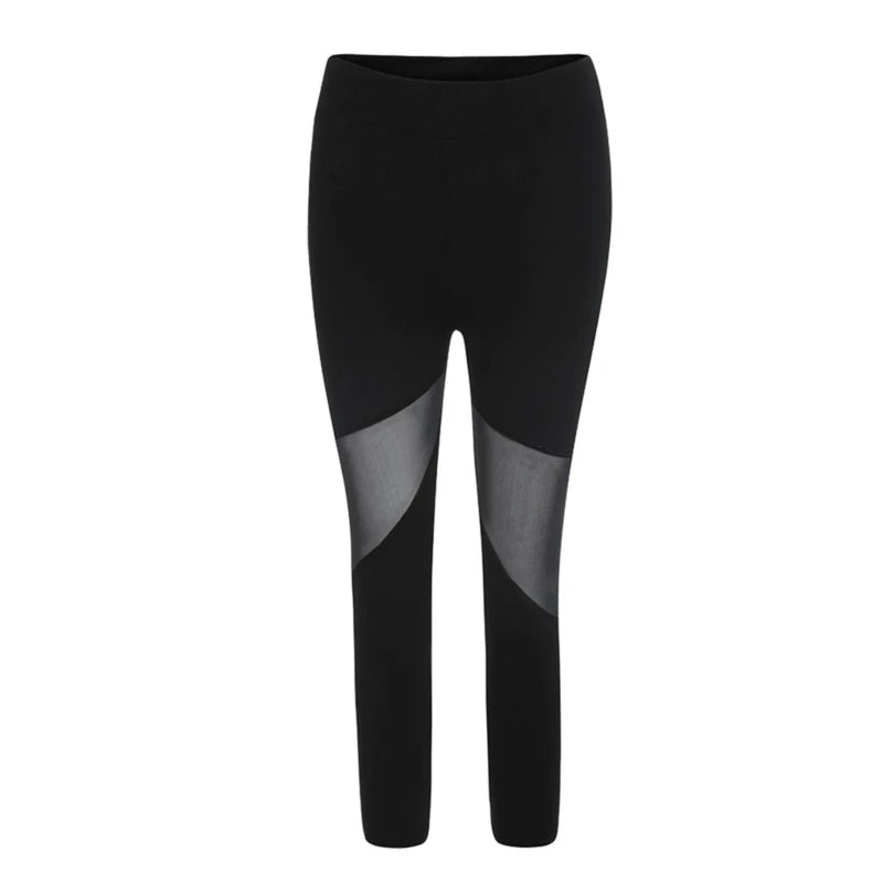 Sports Yoga Pants Breathable Mesh Good Elasticity European and American Style Patchwork Running Fitness Leggings Women's Pants