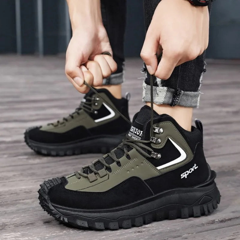 Men's Safety Shoes Waterproof Work Safety Sneakers High Top Boots Anti Puncture Work Shoes for Men Non-slip Platform Casual Shoe