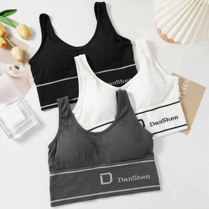Bras For Women Sports Fitness Seamless Bra Tops Full Coverage Female Removable Wireless Bralette Breathable Bra