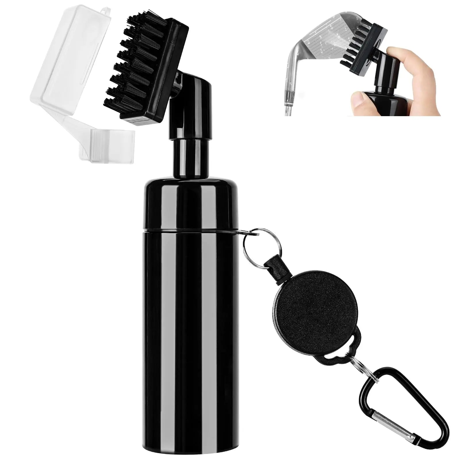 Golf Club Head Cleaning Brush, For U-shaped And V-shaped Grooves With Retractable Buckle