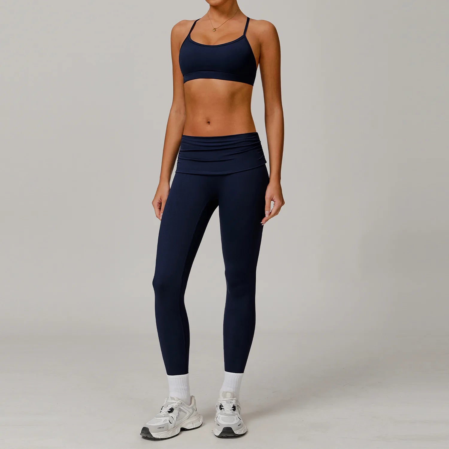 Yoga Clothing Set Women's High Waisted Leggings Gym Top 2 Pieces Fitness Exercise Clothing Fitness Workout Underwear Yoga Suits