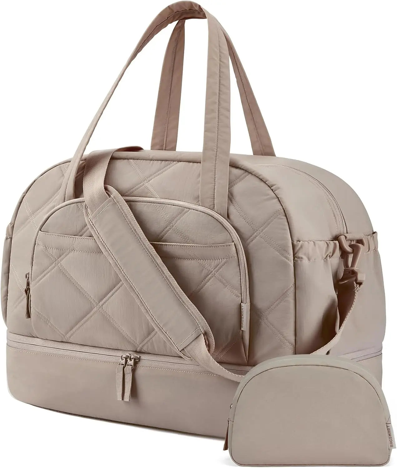 BAGSMART Boston Bag for Women Large Capacity Golf Travel Bag Puffer Duffle with Shoe Compartment Carry On Gym Sports Bag