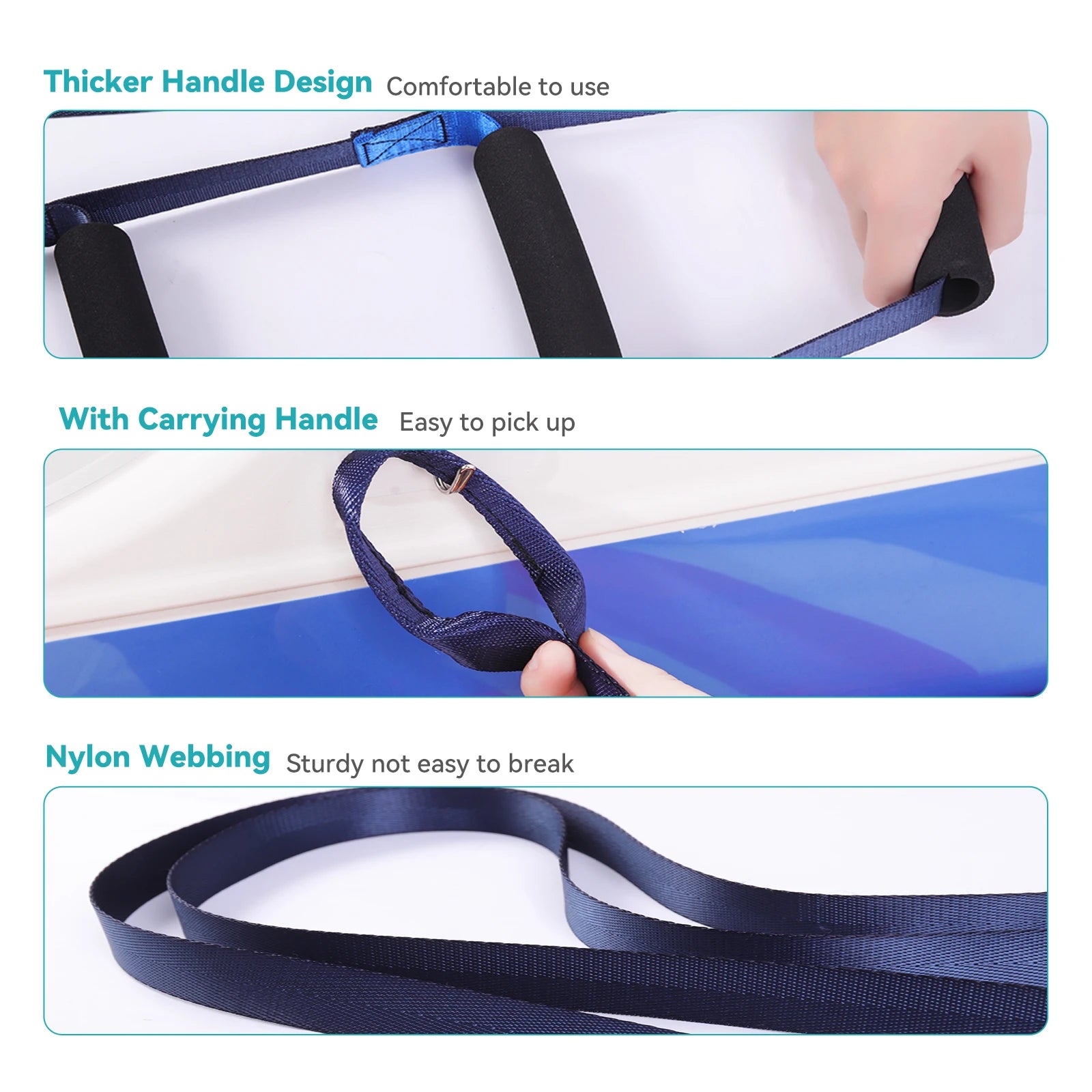 Lefeke Elderly Get Up Aid Disabled Get Up Assist Belt Bed Ladder Assist Strap Pull Up Sit Up Wake Up Rope Ladder with 6 Handrail