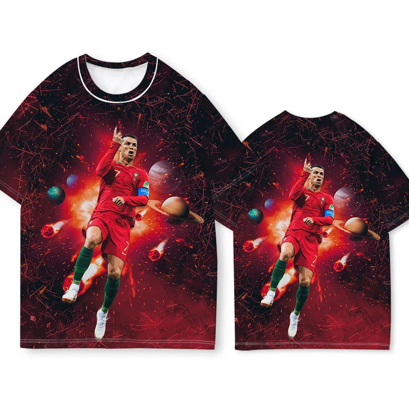 Soccer Star T-shirt Short Sleeve Men and Women Summer 2025 New C Rom Training Clothes Body Shirt Quick Dry and Breathable