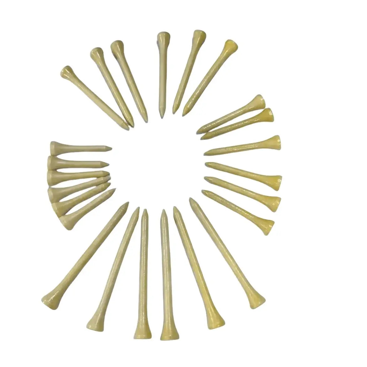 Natural Wooden Golf Tees Multi Size (42mm/54mm/70mm/83mm) with Ball Seat 50Piece Durable Accessories Set for Course Practic