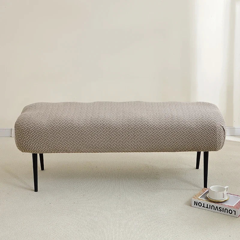 1PC Stretch Jacquard Long Bench Cover Dining Anti-dirty Piano Stool Covers Durable Seat Protector Pad for Living Room Home Decor