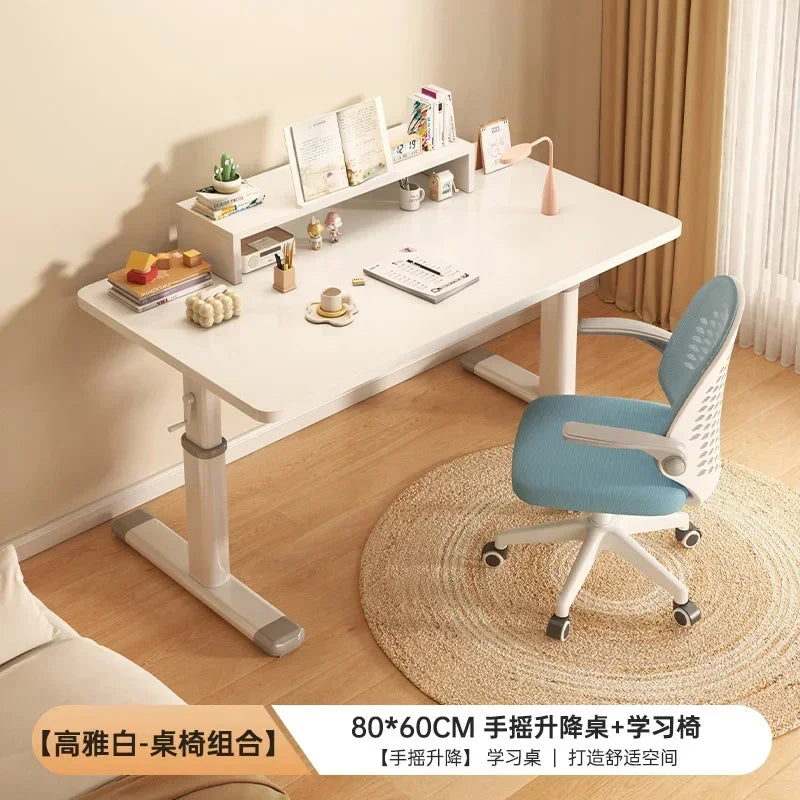 Modern Computer Standing Desk, Adjustable Height Electric Sit Stand Up Down student study Table, 47 Inch Ergonomic Rising Desks