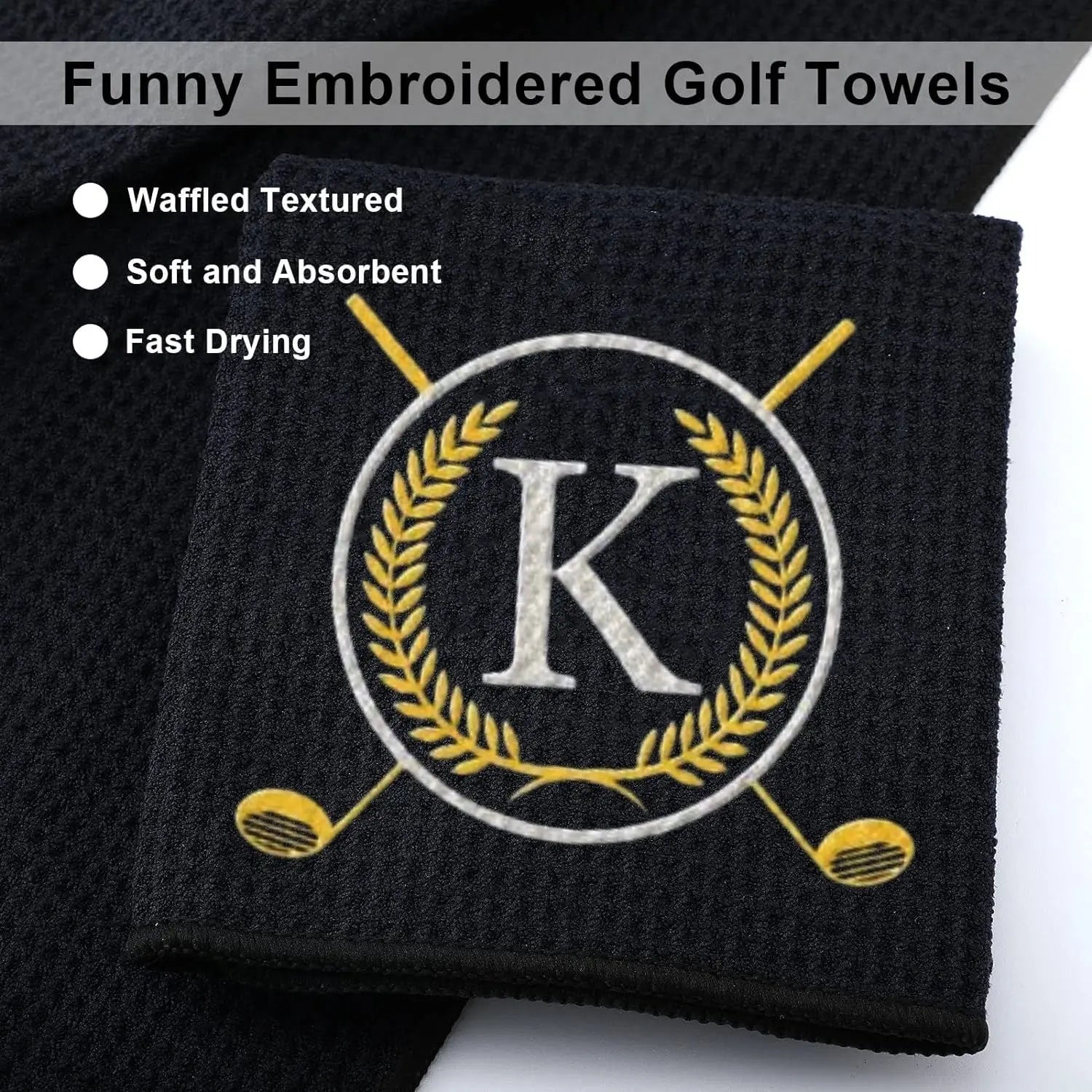 Funny Microfiber Premium Golf Towel, Embroidered Golf Towels for Golf Bags for Men&Women, Golf Accessories for Men Golfers