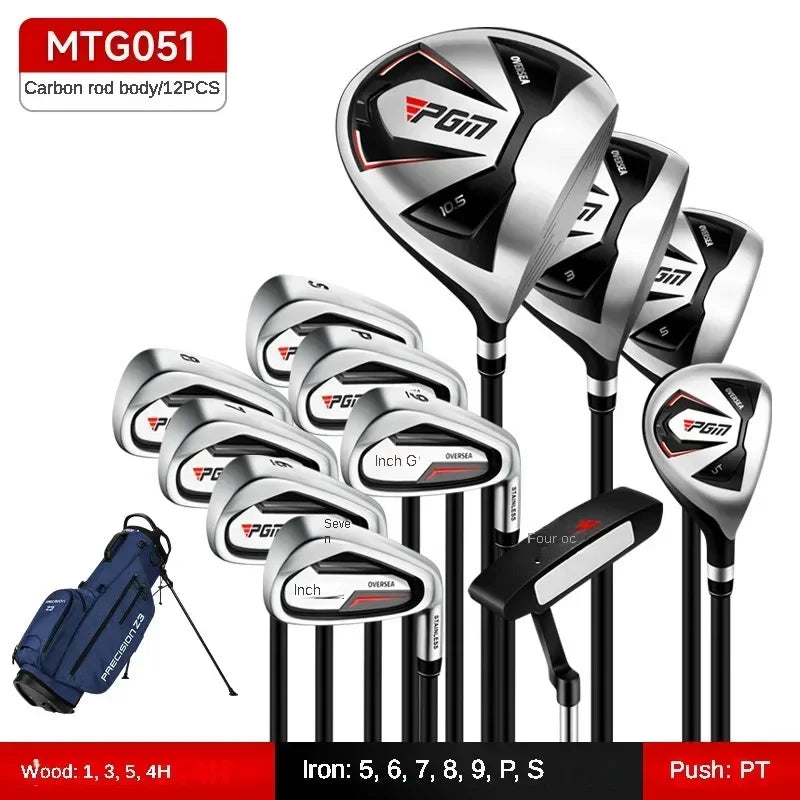 PGM Men's Golf Clubs Sets Right Left Handded Complete Beginner's Full Golf Set 9/12 Branch High Fault Tolerance Golf Supplies