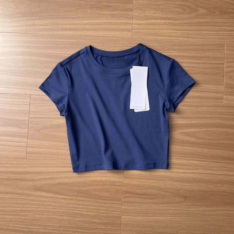 High Version Sports Training Fitness Yoga Clothes Short-sleeved Blouse T-shirt Summer Women's Short Half-sleeved Open-button Top