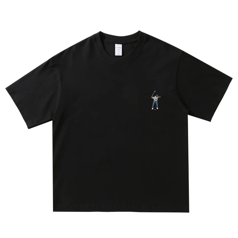Summer New Golf T-shirt Unisex Golf Round Neck Top Breathable Loose Sports T-shirt Golf Wear for Men and Women