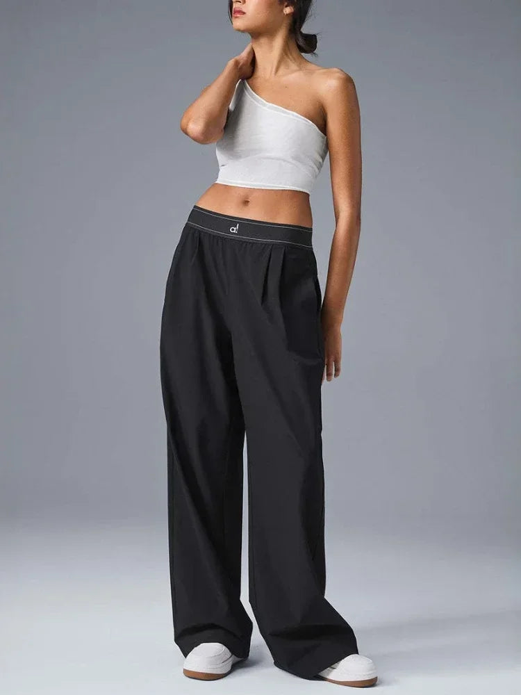 2025 Sports Yoga Pants Women High Waist Summer Casual Straight Leg Pants Comfortable Versatile Solid Trousers Women Clothing