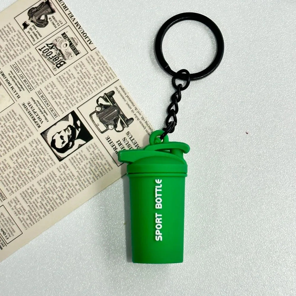 Simulation Dumbbells Keyring Kettlebells Water Cups Cool Creative Bag Charm Fitness Series Pendant Car Key Ornament