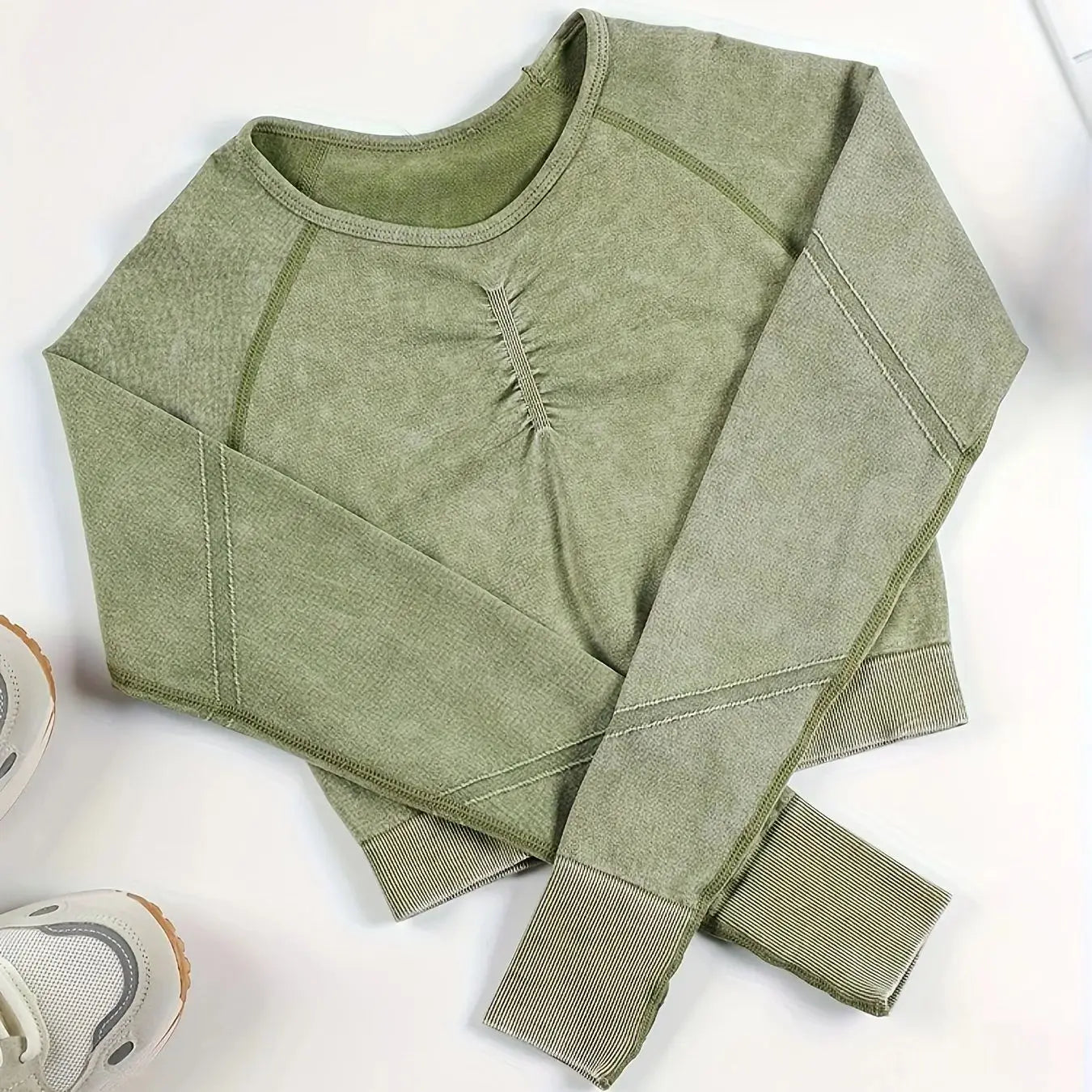 Women Yoga Sports Fitness Long Sleeves Top Gym Clothing Workout Round Neck Tops Sports Shirts Women Seamless Yoga Shirts