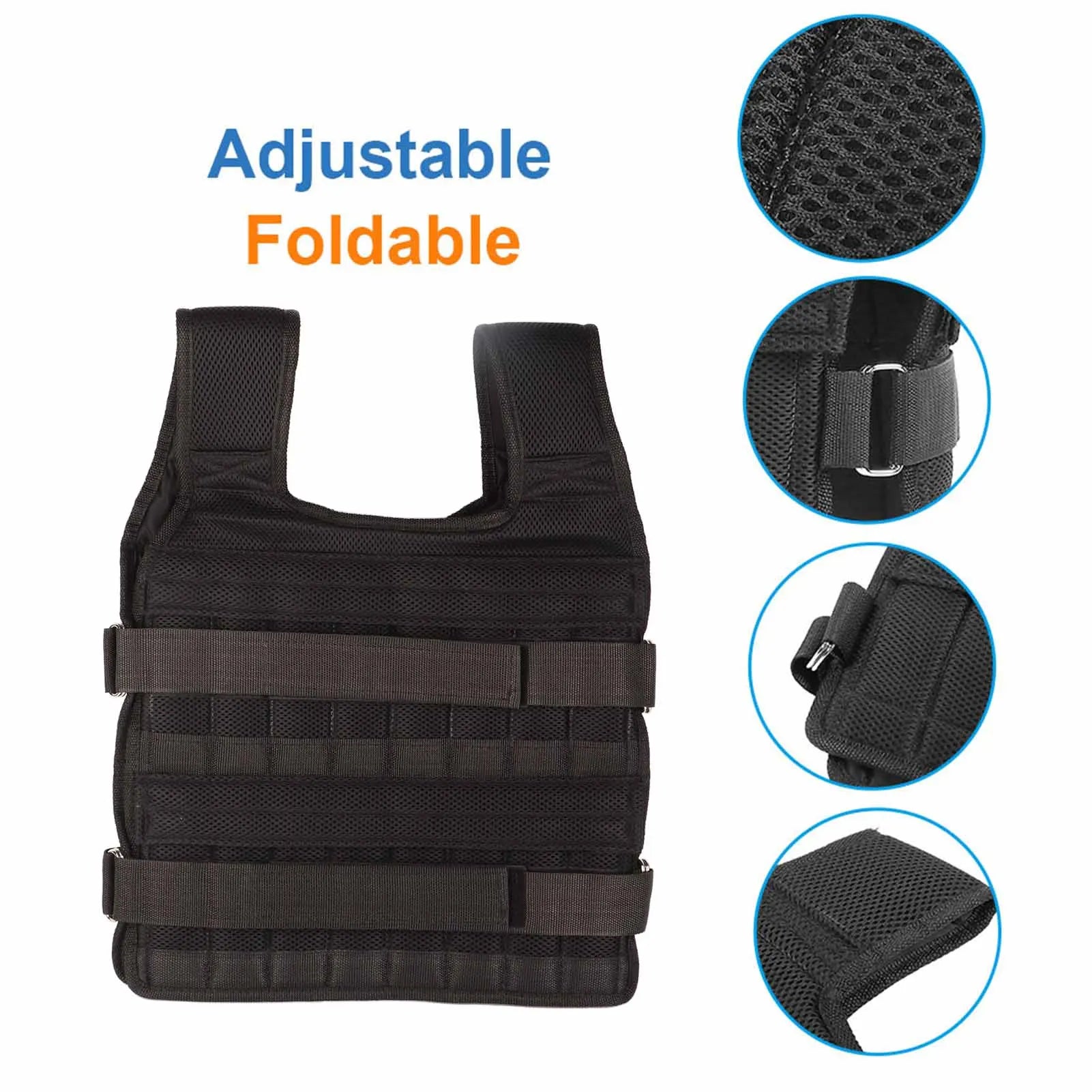 15KG Adjustable Loading Weight Vest Boxing Training Jacket Gym Fitness Equipment Running Workout Waistcoat Sand Clothing