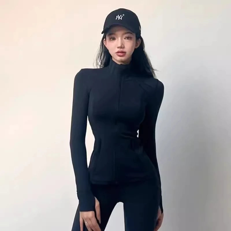 Tops Yoga Clothing Zipper Slim Jacket Long Sleeve Athletic Casual Fitness Women's Jacket