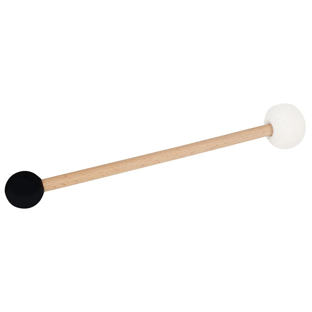 Singing Bowl Mallet Double-ended Felt Rubber Drum Sticks Percussion Bass Wooden Handle Lightweight Portable Practice Musical