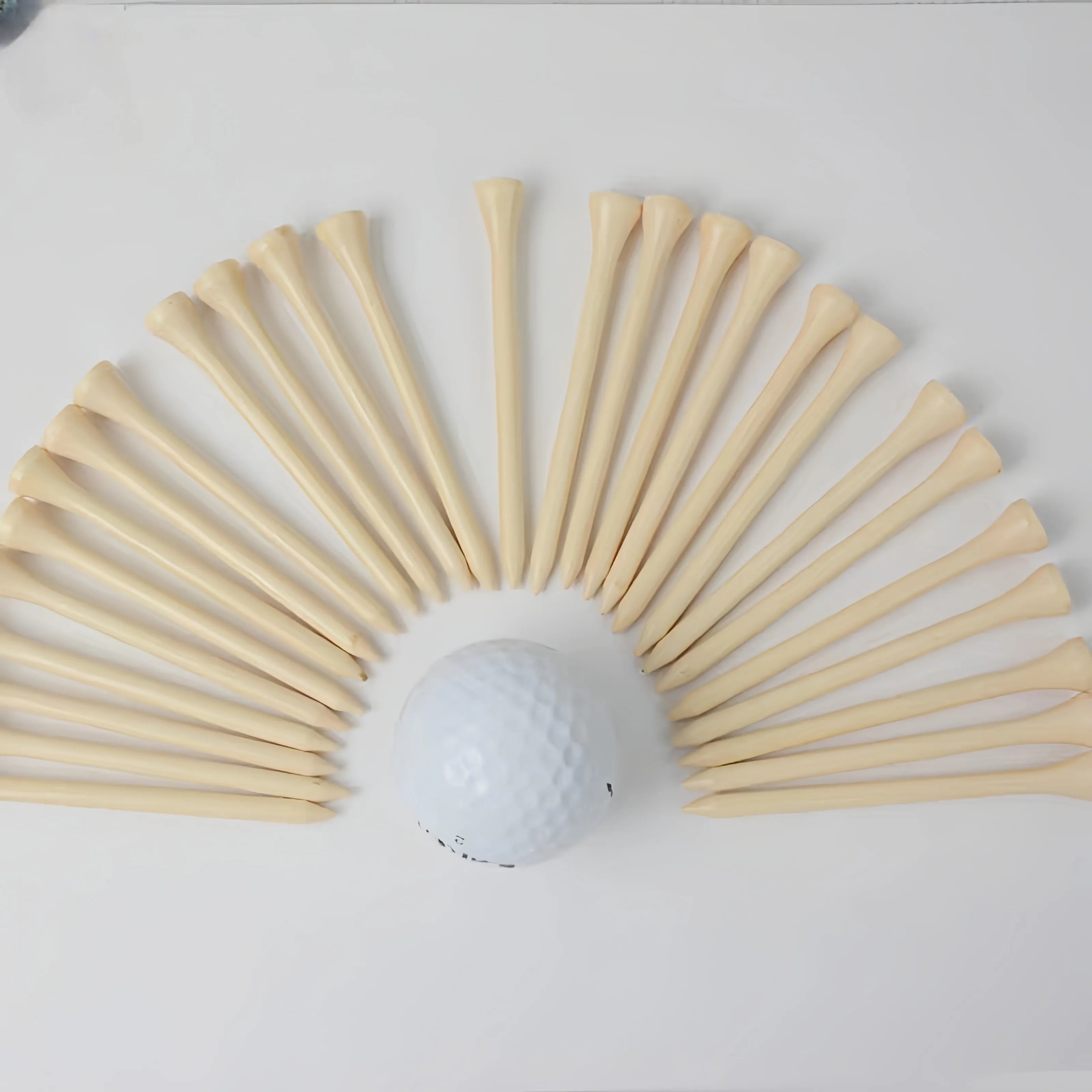 Natural Wooden Golf Tees Multi Size (42mm/54mm/70mm/83mm) with Ball Seat 50Piece Durable Accessories Set for Course Practic