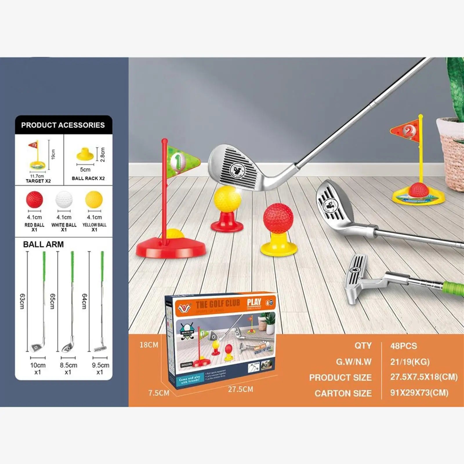 Toddlers Golf Set Retractable Club Kids Golf Club for Indoor Outdoor Garden