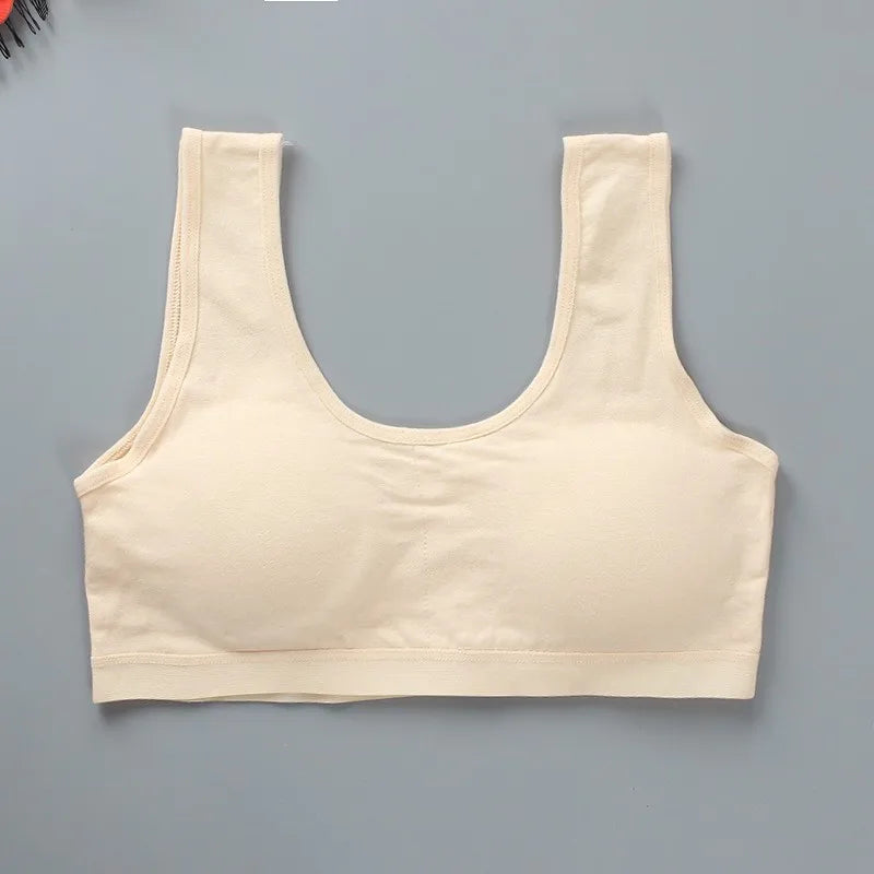 8-16Y Young Girls Bra Panties Set Solid Color Removeable Padded Children Underwear Training Bra Teenage Lingerie Kids Sport Bras