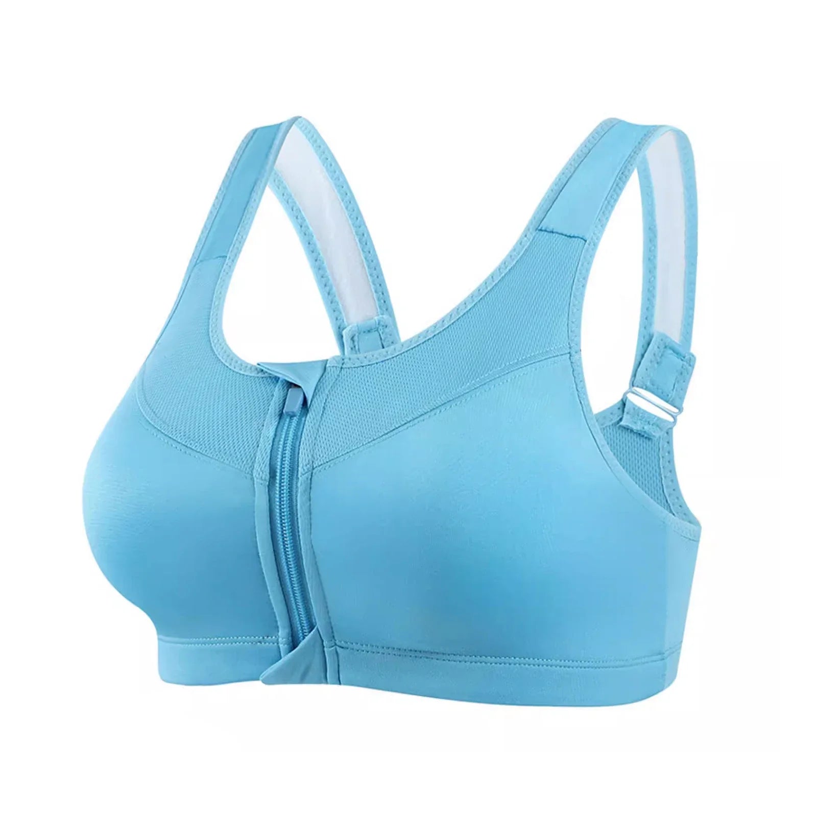 IUSIBRALEA Front Zipper Sports Bra for Women High-Impact Support Shockproof Running Gym Yoga Breathable Comfort Activewear
