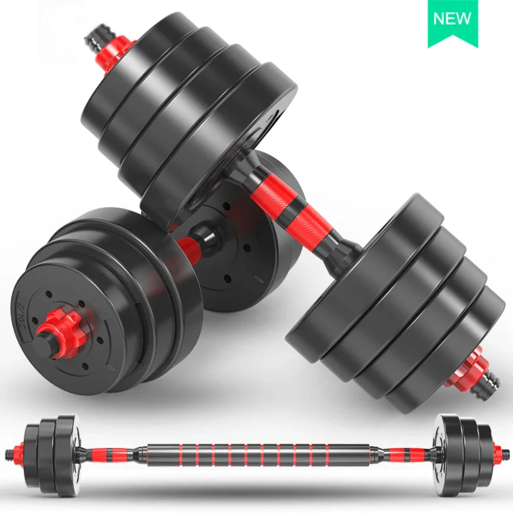 Multifunctional Adjustable Dumbbell Rod Gym Equipment Locking Nuts Home Workout Strength Training Men Women Fitness