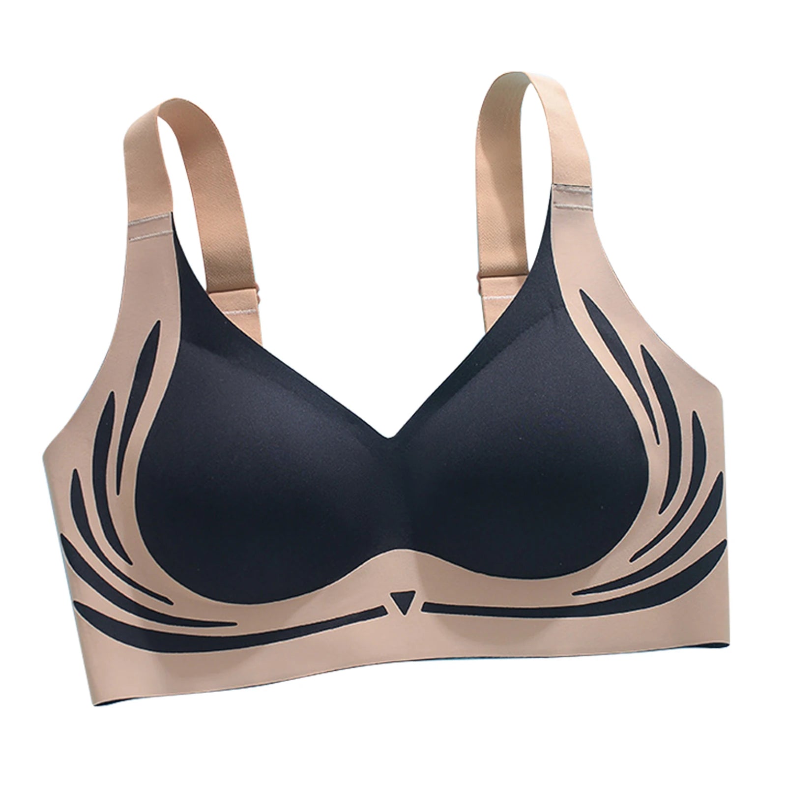40-75kg Anti-Sagging Support Bra For Women Shockproof Sports Fixed Cup Bra For Running Riding Wire Free Bralette Yoga Vest