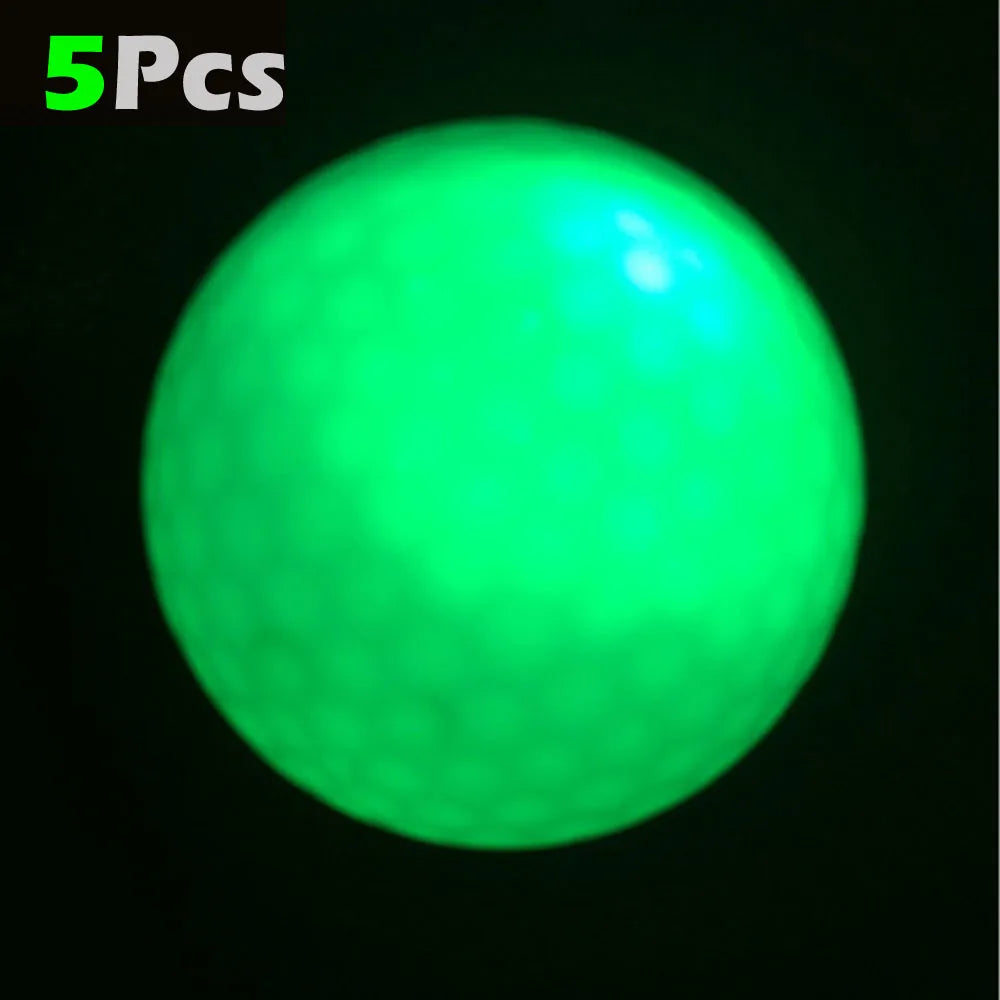 5Pcs Professional Golf Balls LED Luminous Night Golf Balls,Reusable And Long-lasting Glow Training Golf Practice Balls
