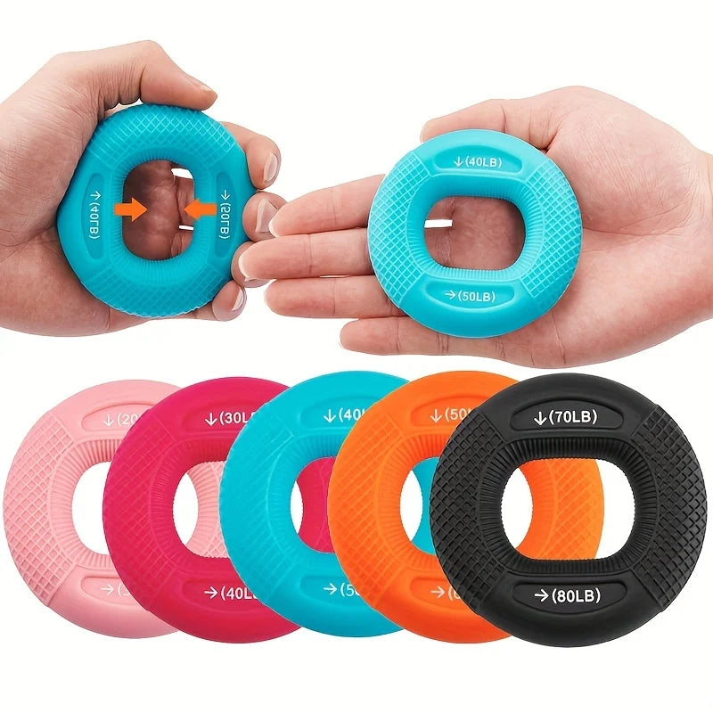 Build Muscle Strength in Your Hands with this 20-80LB Hand Muscle Training Silicone Ring - Perfect for Home Gyms!