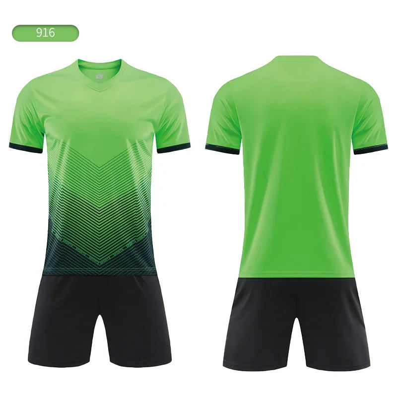 Custom Soccer Uniforms Football Training Clothing Adults Kid Clothes Short Sleeve Printing Men Boys Soccer Clothes Sets Jls916