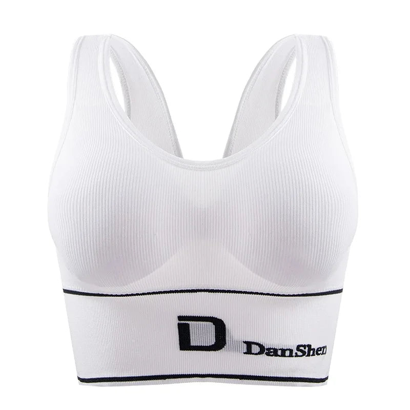 Women's Sports Letter Bras Fitness Seamless Plus Size Bra Tops Full Coverage Wireless Femme Bralette Bra