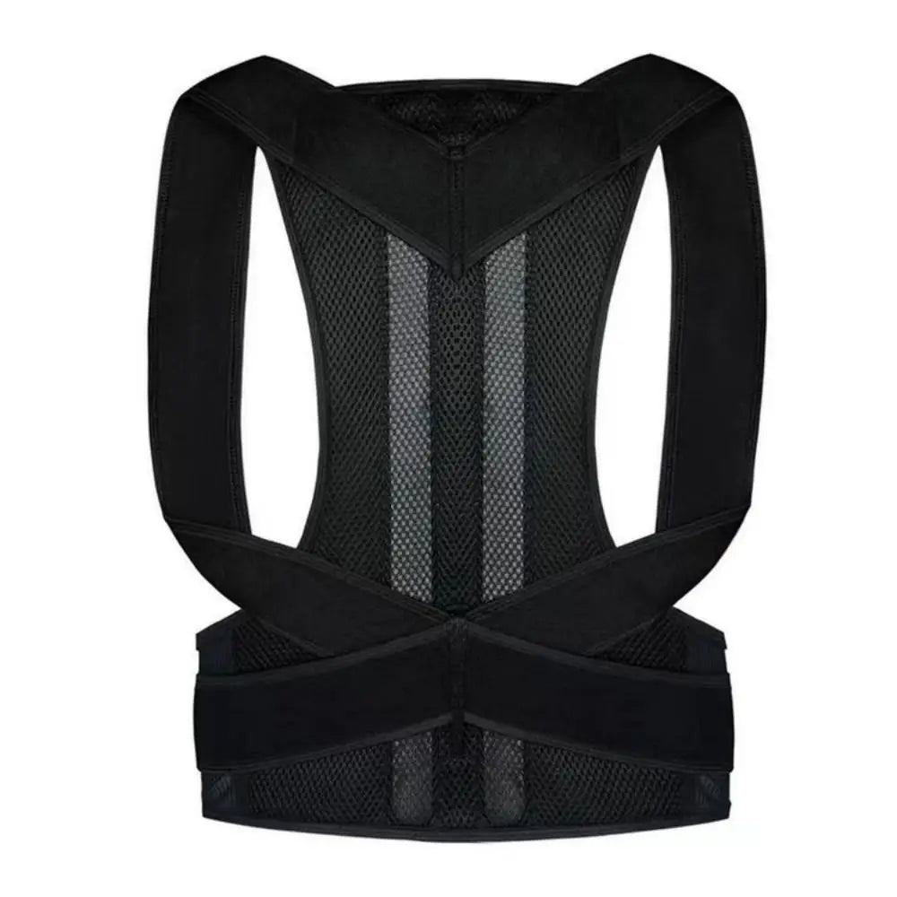 Sports Safety Neoprene Nylon Posture Corrector Black Adjustable Shoulder Brace Prevents Slouching Belt Gym