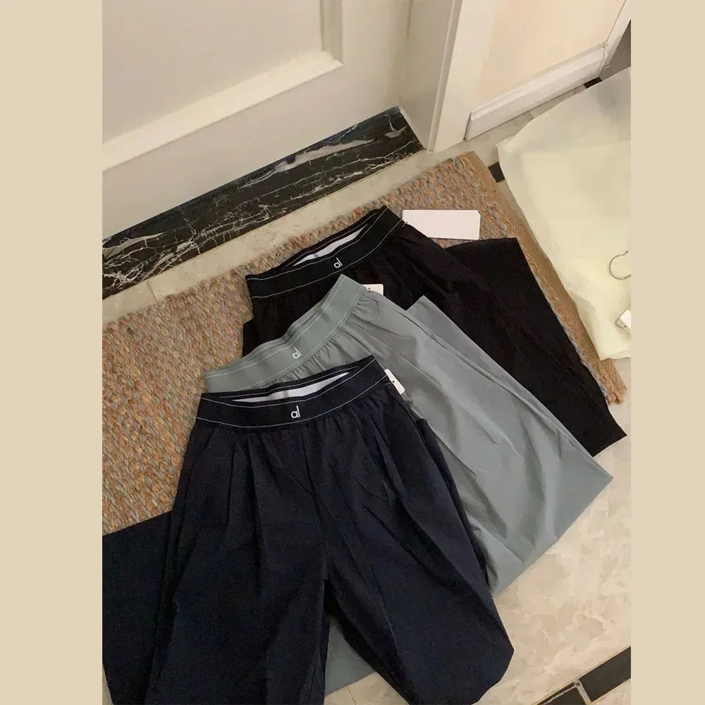 AL Women's Sport Tank Top Yoga Suit Up Gym Top Loose Breathable Sweat-absorb Casual Outdoor Comfortable High Waisted Pant