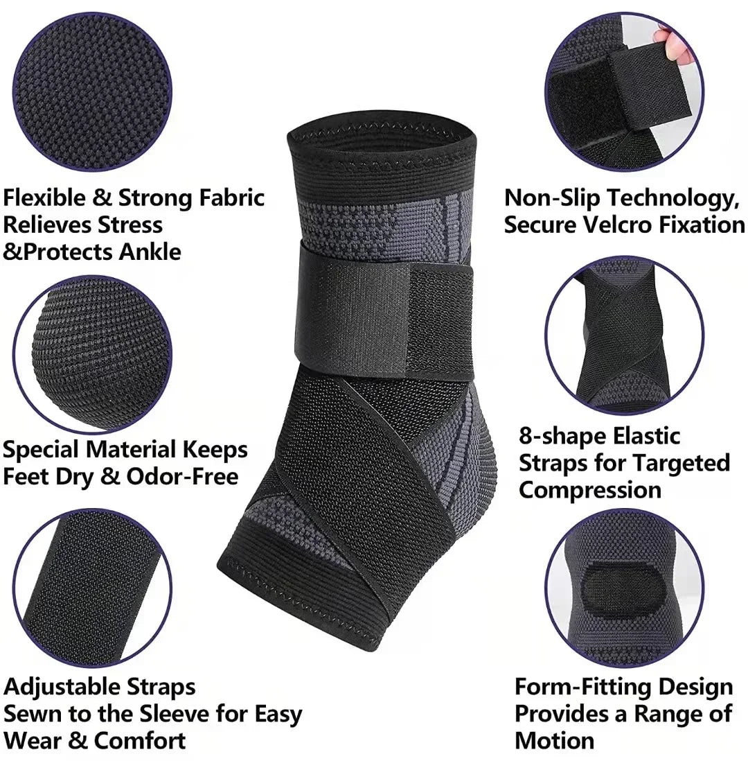 Compression Ankle Protector Gym Sport Anklet Support with Adjustable Strap Dumbbells Bodybuilding Ankle Braces Sports Safety