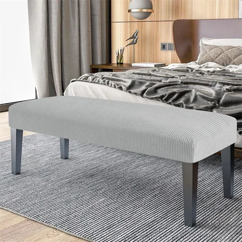 Stretch Dining Bench Covers Polar Fleece Long Bench Covers Anti-Dust Piano Stool Cover Removable Seat Protector Home Decor